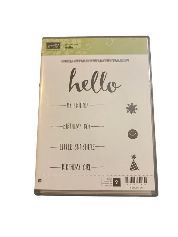 Hello Stamp Set (Set of 9), Retired, Stampin' Up Clear Mount 141240