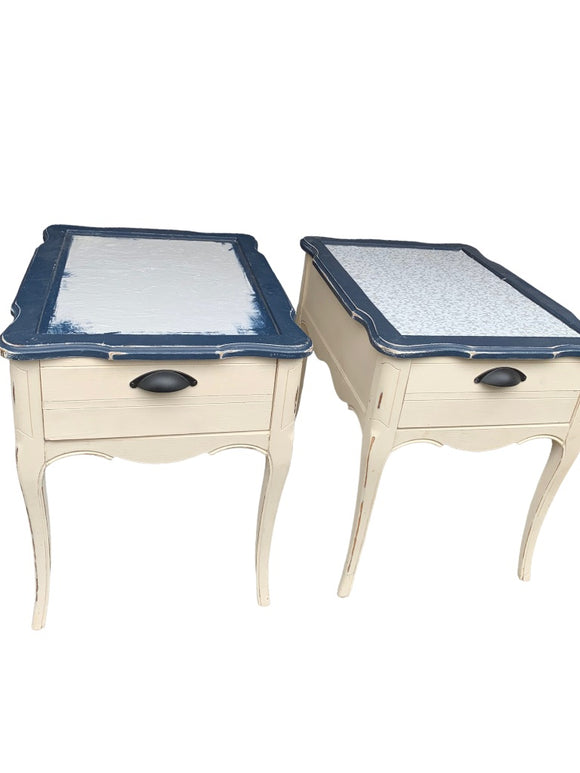 Set of 2 Project Piece End Tables Harmony French Provincial Style Drawers
