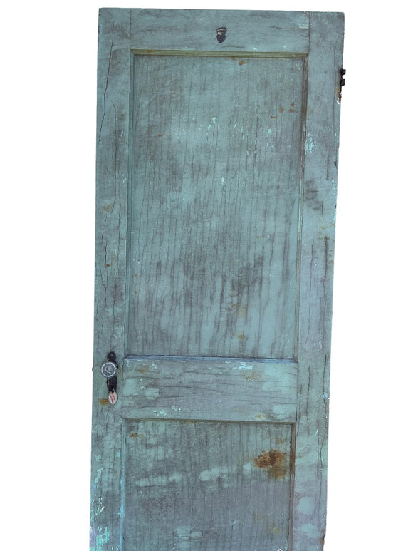 Antique 2 Panel Solid Wood Door Architectural Salvage 78