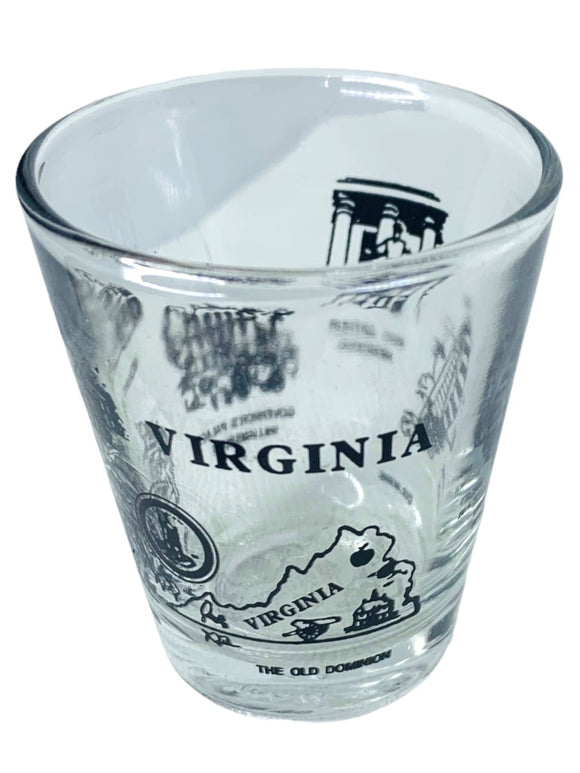 Virginia State Landmarks Shot Glass Souvenir Barware 2.5