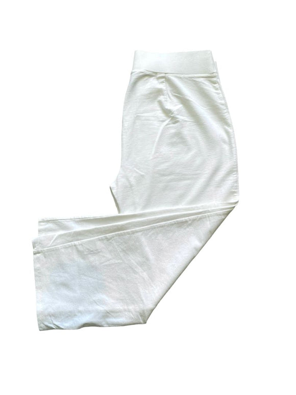 XS Eileen Fisher White Capri Pants Elastic Waist Made in USA Pull On