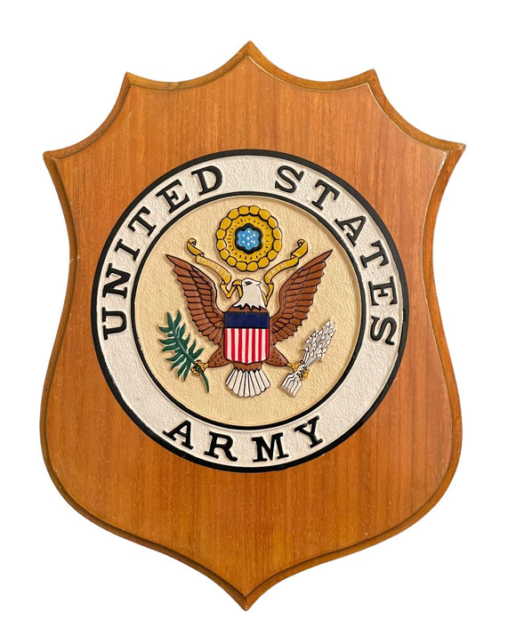 Vintage Sheild United States Army Wooden Plaque 10.5