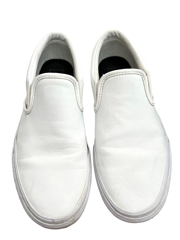 9.5 Vans Mens Classic True White Slip On Sneakers Skater Women's Size 11