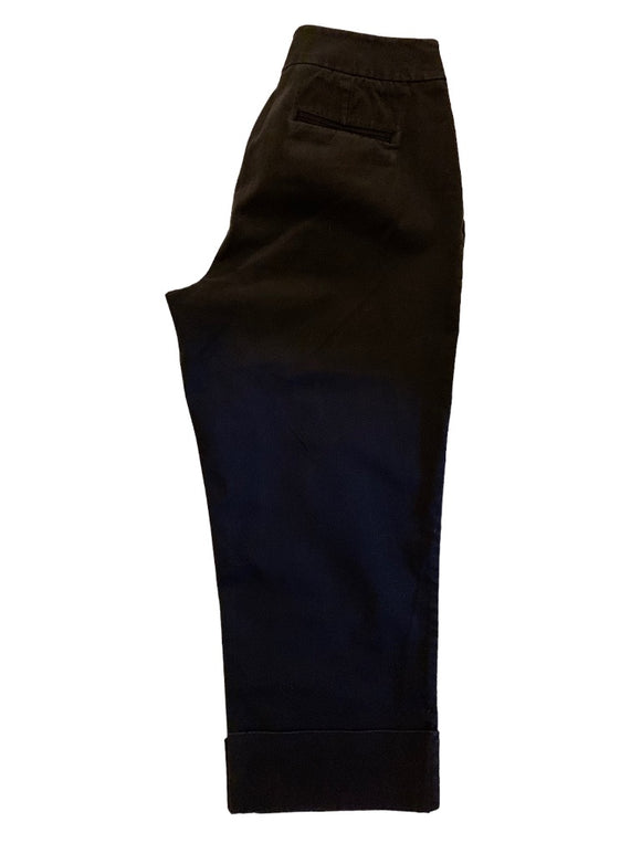 10 Chico's Women's Black Crop Cuffed Dress Pants Stretch 22