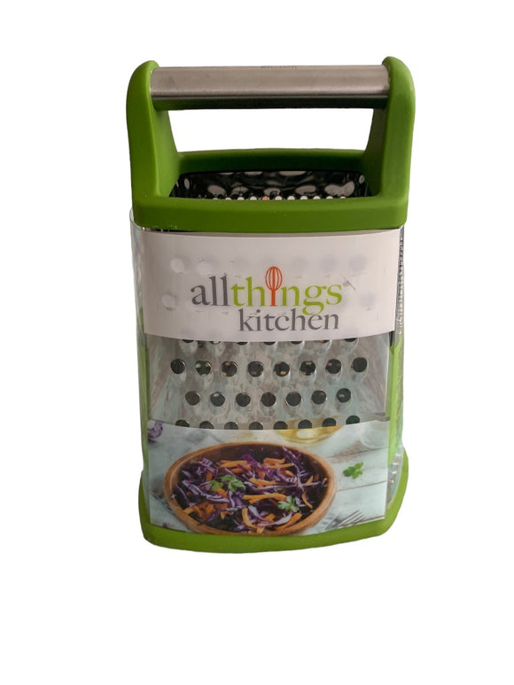 All Things Kitchen 4-Sided Grater Green Plastic Trim New