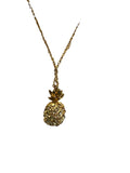 , preview full size image J. Crew Pineapple Passion Gold with Amber Crystals Pendant Necklace EUC