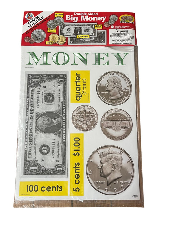 Frank Schaffer Double Sided 95 Piece Big Money Bulletin Board Set Vintage FS135057