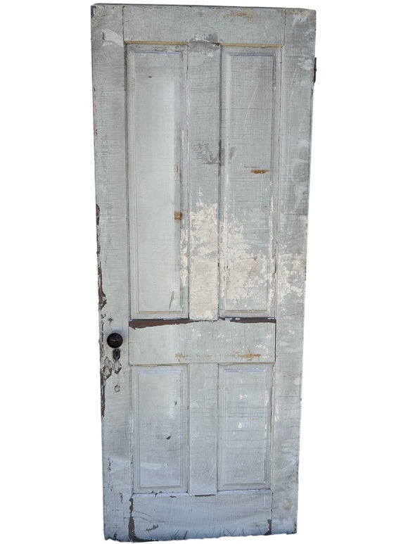 Antique 4 Panel Solid Wood Door Architectural Salvage 77.5