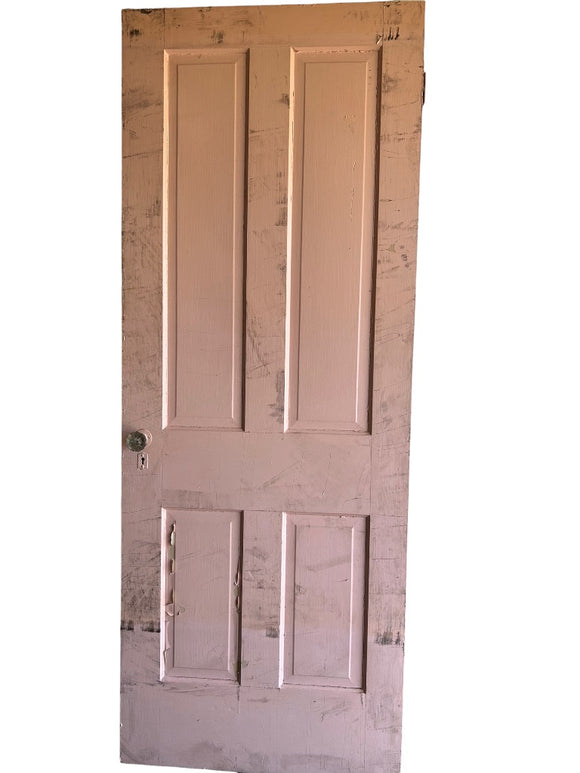 Antique Solid Door 4 Panel Architectural Salvage 29.75