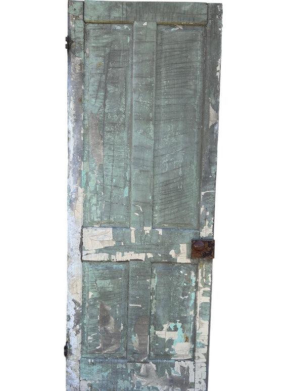 Antique 4 Panel Solid Wood Door Architectural Salvage 79.5