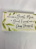 You are a Great Mom Wooden 3 x 6 Wood Block Decorative Made in USA