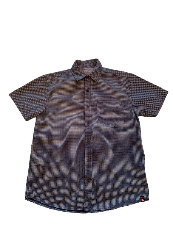 8/10 Airwalk Boys Microdot Pattern Blue Short Sleeve Button Up Shirt