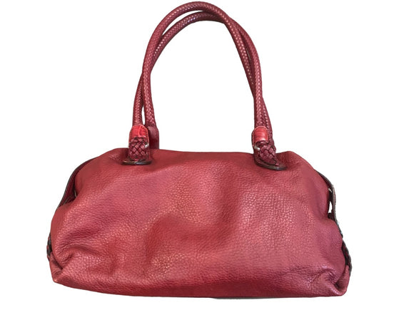 Brighton Red Leather Shoulder Bag Satchel Braided Straps