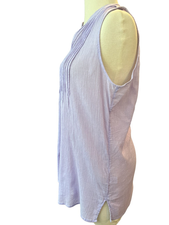 XS Petite J Jill Lavendar Sleeveless Textured Blouse Top