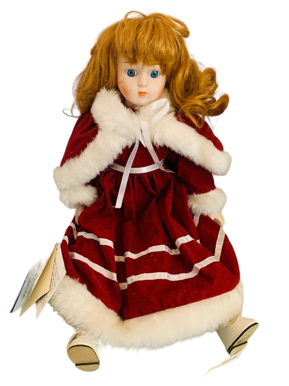 Vintage 1988 Heritage Mint Collection Doll Red Velvet Dress 16” America’s Doll Jennifer