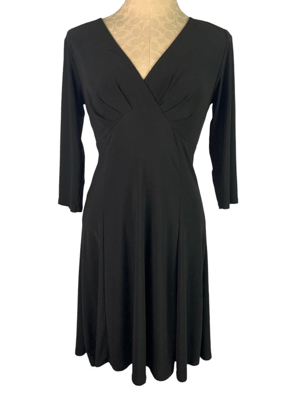 Small Tiana B. Little Black Dress Pullover Stretch Fabric V-Neck