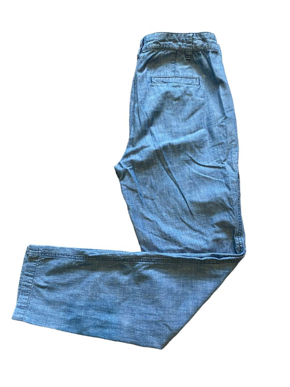 0 GAP Girlfriend Khaki Chambray Cotton Pants Light Blue