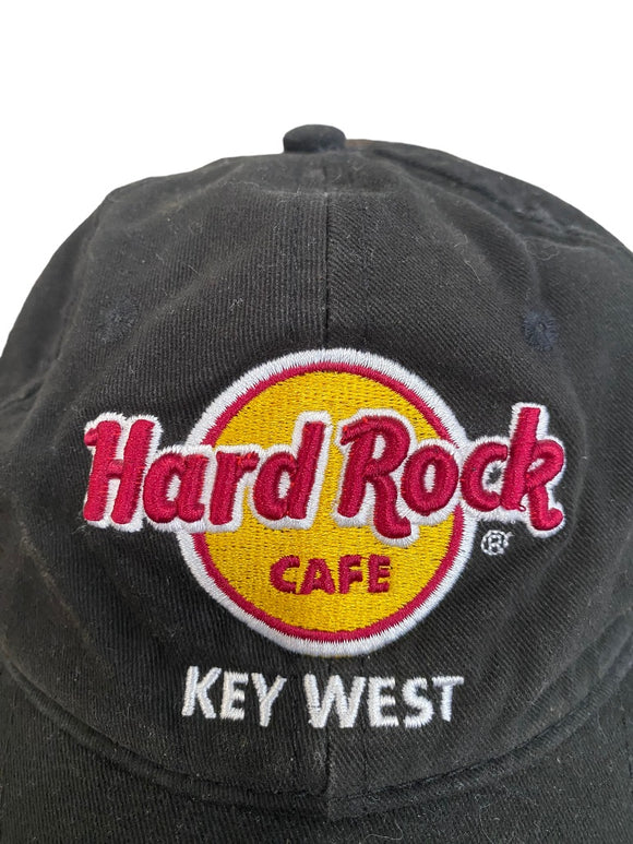 Hard Rock Cafe Key West Black Cotton Ball Cap Hat Adjustable Hook and Loop