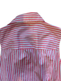 XXS J.Crew Women's Pink White Striped Button Up Sleeveless Collared