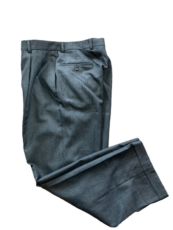 32 x 27 Jos A Bank Men's Gray Microcheck Pattern Dress Pants Cuffed