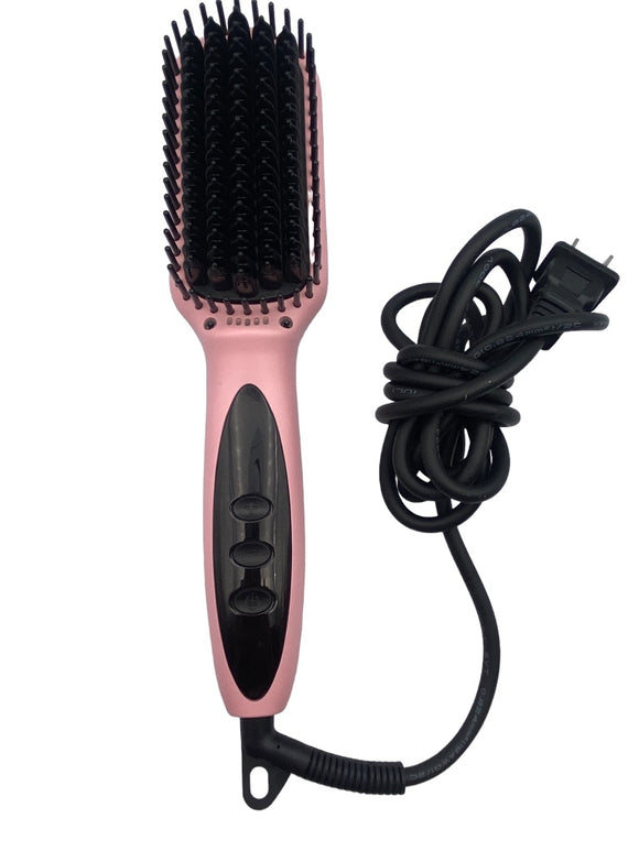 Hair Straightener Brush Electric Pink Temperature Control
