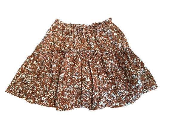 13-14 Zara Girls Brown Lined Pull On Skirt Elastic Waist 14