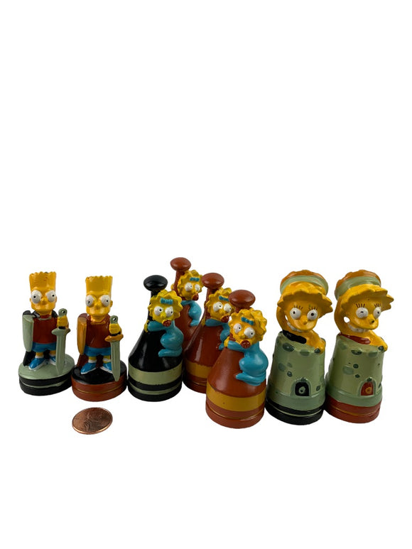 Lot of 8 Assorted The Simpsons 2002 Chess Pieces Bart Maggie Lisa 3
