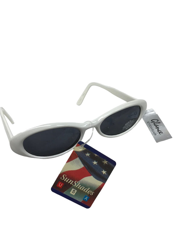 White  Children's Youth New Glance Sunglasses Oval UV400 Protection 405OA-20