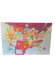 "United States of Cupcakes" Youth Stretched Canvas Wall Hanging Decor Art 36" x 24"