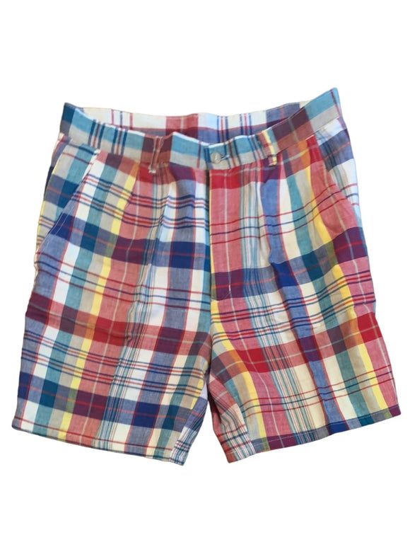 32 Woolrich Men's Vintage 1980s Golf Shorts Plaid Lined 100% Cotton 7