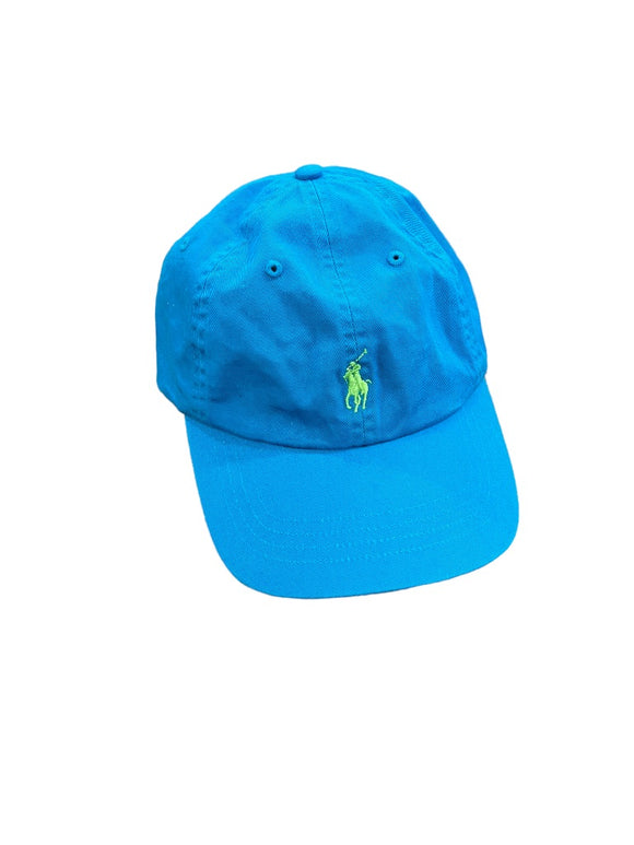 Polo Ralph Lauren Classic Logo Turquoise Hat Cotton Adjustable Lime Pony