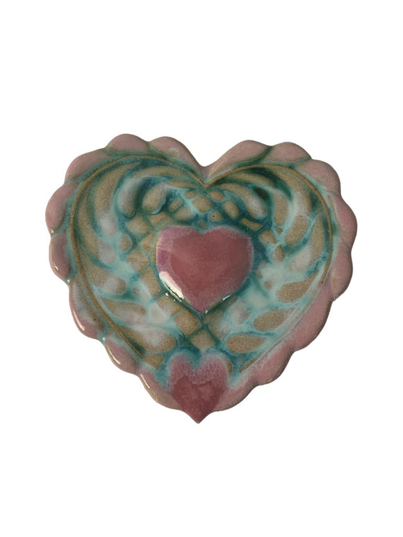 Handmade Heart Wall Hanging Art Pottery 4.5