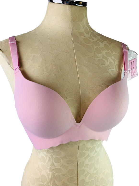 38B Unbranded Black Wirefree Padded Pink Bra with Extender New