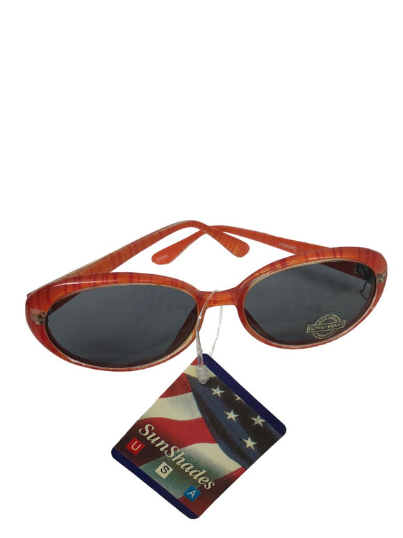 Red Orange Stripe Children's Youth New Glance Sunglasses Oval UV400 Protection 11090-PO