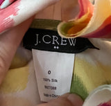 0 J. Crew Silk Sleeveless Watercolor Floral Ruffled Collar Blouse