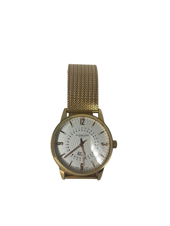 Stuhrling Original Men's Rose Gold Stainless Steel Mesh Wristwatch