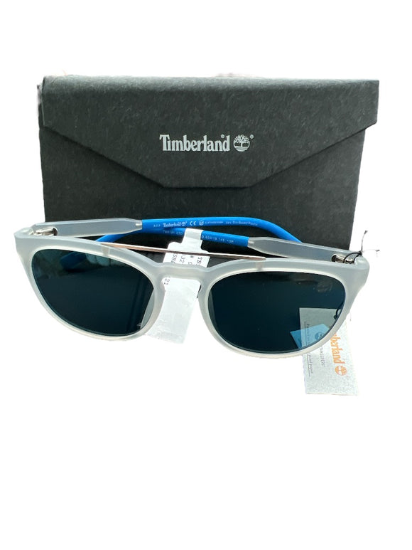NEW Timberland Blue & Frosted Polarized Sunglasses Earth Keepers TB9181 53 19  145 With Case