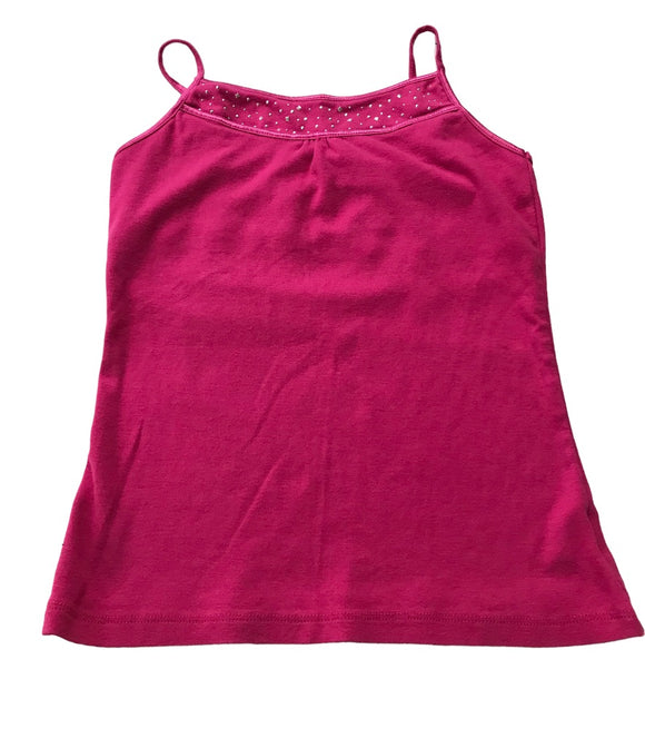 10/12 Place Girls Hot Pink Studded Neckline Camisole Built in Bralette