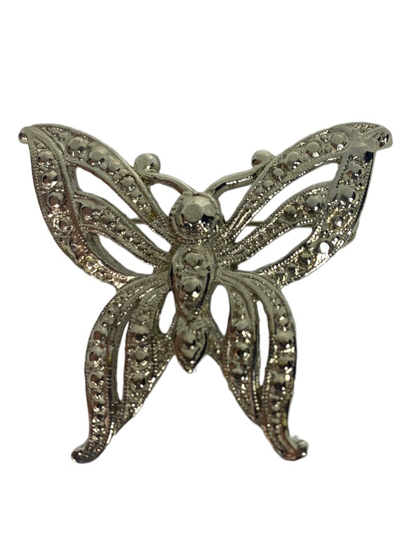 Vintage Silvertone Butterfly Brooch 1.5