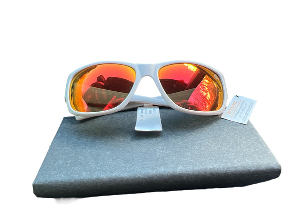 NWT Timberland Polarized Sunglasses Orange Lens Gray and Orange Bio-Based Frames TB9203  20H  59 16 With Case