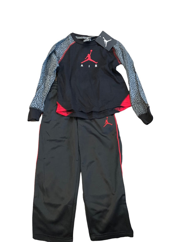 XS (4) Nike Jumpman Youth Boys 2 Piece Outfit Black Red Pants Long Sleeve