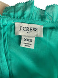 XXS J.Crew Women's Green Eyelet Ruffle Cap Sleeve Blouse Style#AZ105