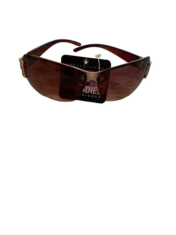 New Women's Sunglasses Dark Brown New UV400 Protection Rimless