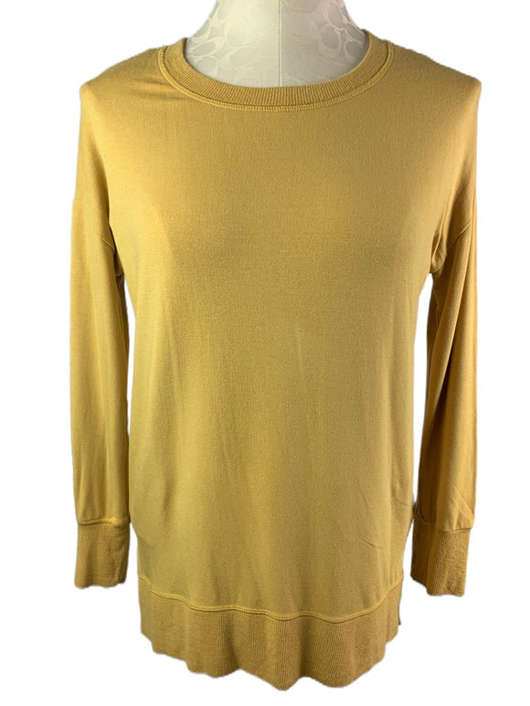 XS Workshop Gold Yellow Women's Long Sleeve Oversize Long Sleeve Tshirt