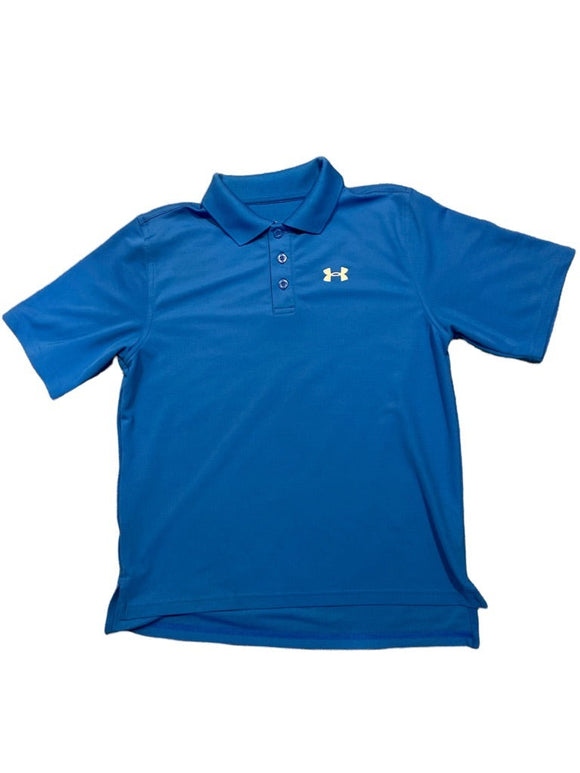 Youth Large Under Armour Bright Blue Heat Gear Polo Shirt