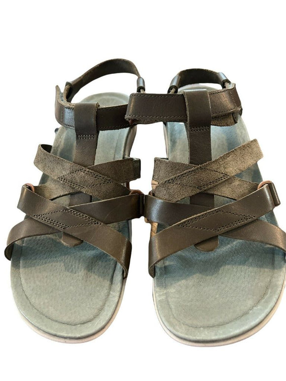 11 M Merrell Womens Kalari Shaw Olive Ankle Strap Sandals Comfort